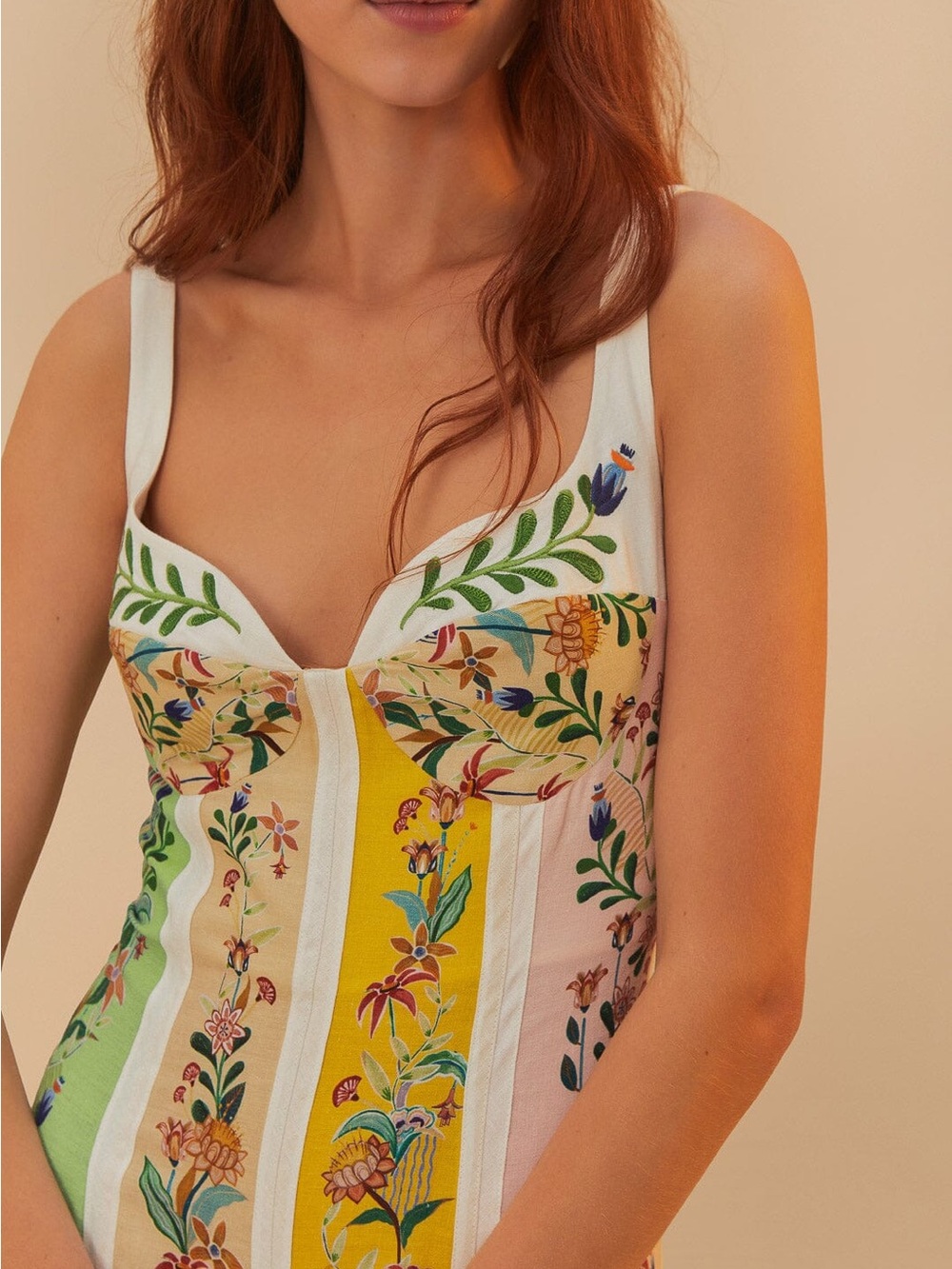 Farm Rio Floral Stripes Dress - Picture 3 of 10